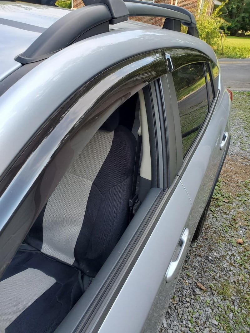 Optimal Co 2019-2026 Tape-On Side Window Visor Deflectors for Subaru Ascent Smoke Tinted Rain Guards Premium Onyx Limited 2020 2021 2022 2023 2024 2025 - Image 2